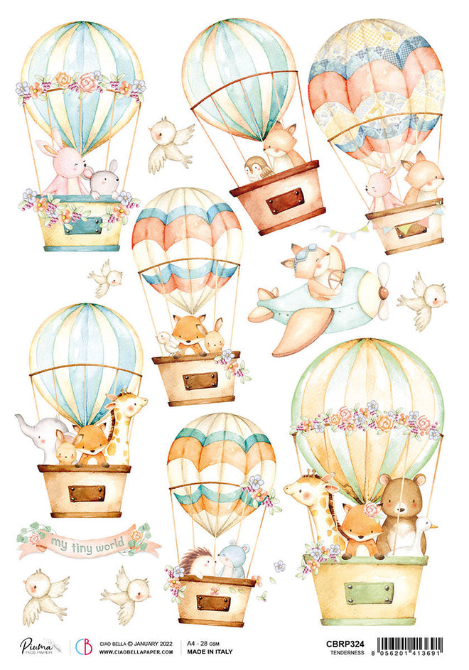 Ciao Bella Rice Paper A4 Piuma Tenderness - 5 Sheets