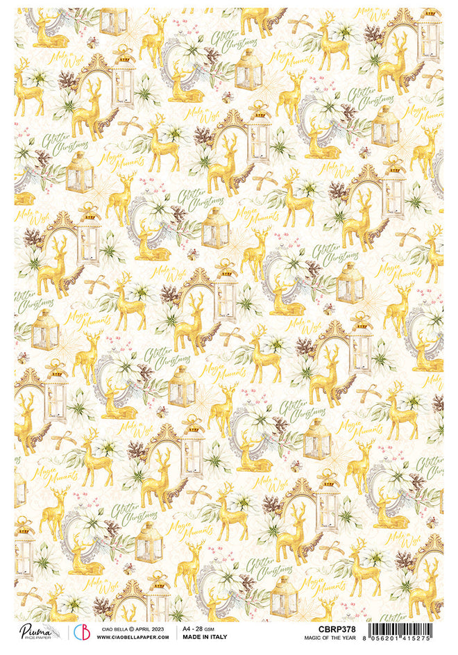 Ciao Bella Rice Paper A4 Piuma Magic Of The Year - 5 Sheets