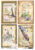 Rice Paper A4 Piuma Wizard Academy Cards - 5 Sheets