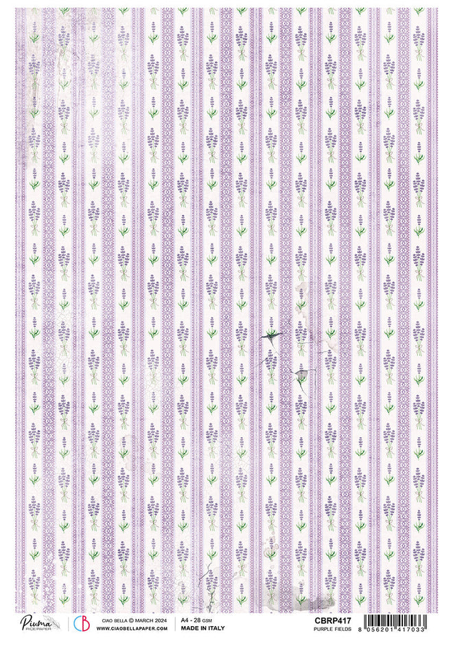 Rice Paper A4 Piuma Purple Fields - 5 Sheets