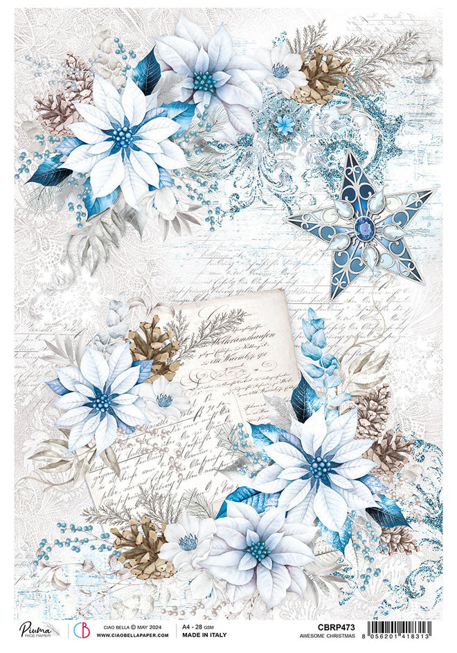 Rice Paper A4 Awesome Christmas - 5 Sheets