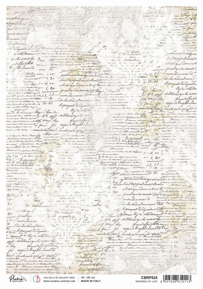 Rice Paper A4 Memories of love - 5 Sheets