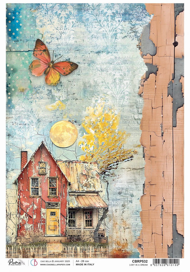 Rice Paper A4 Lost in a dream - 5 Sheets
