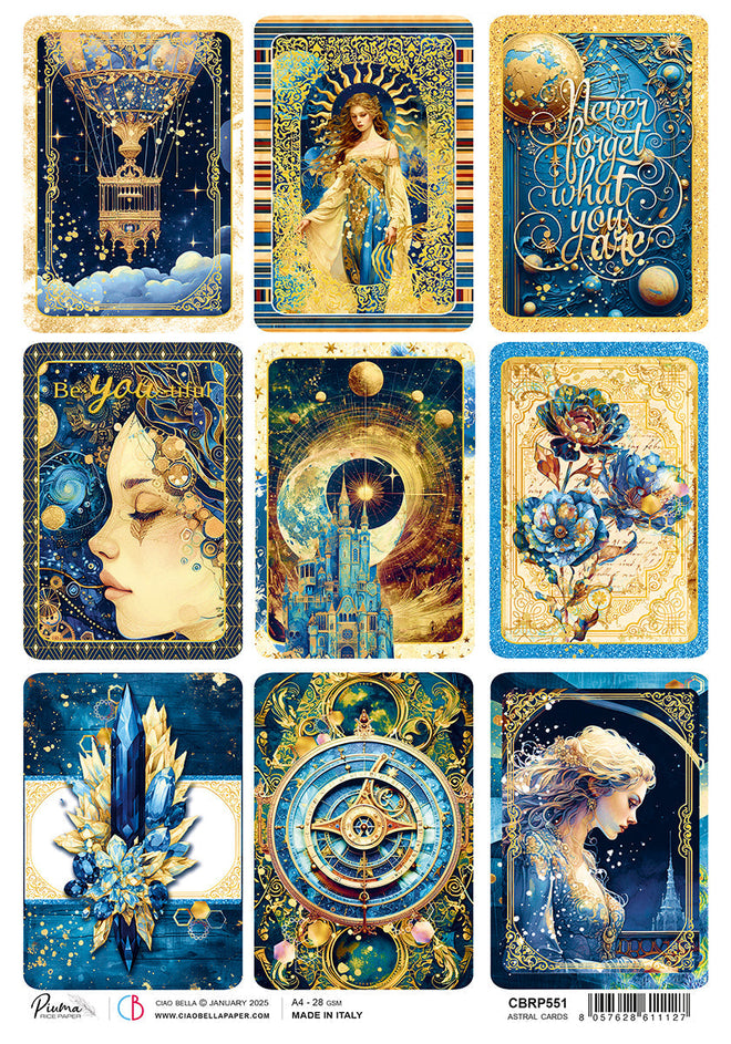 Rice Paper A4 Astral Cards - 5 Sheets