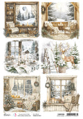 Rice Paper A4 Winter Frames - 5 Sheets
