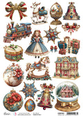 Rice Paper A4 Vintage Toys - 5 Sheets
