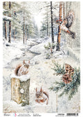 Rice Paper A4 Winter Gathering - 5 Sheets