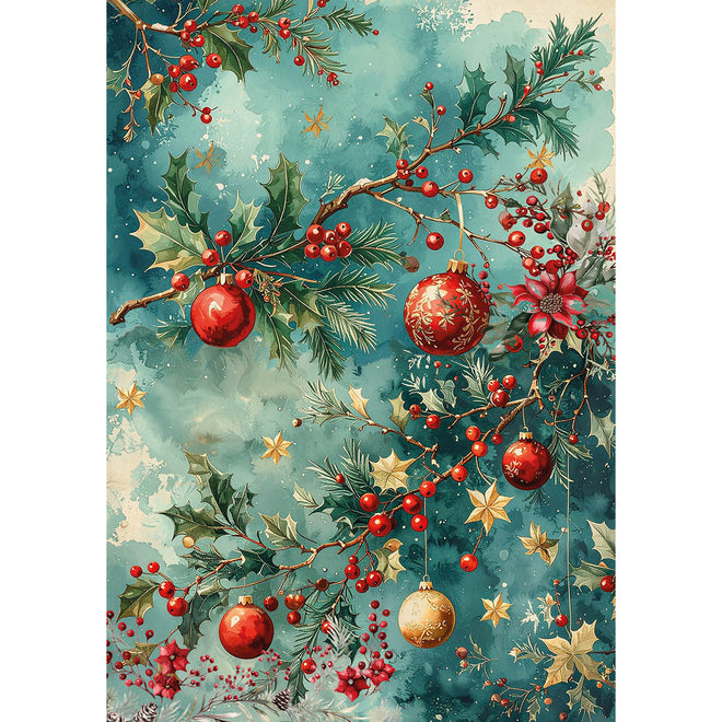 Rice Paper A5 MIXED 8/Pkg Hot Cocoa & Holly