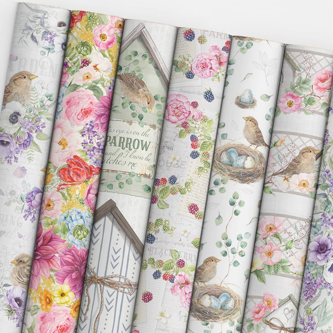 Ciao Bella Sparrow Hill Patterns Pad 12x12 8/Pkg