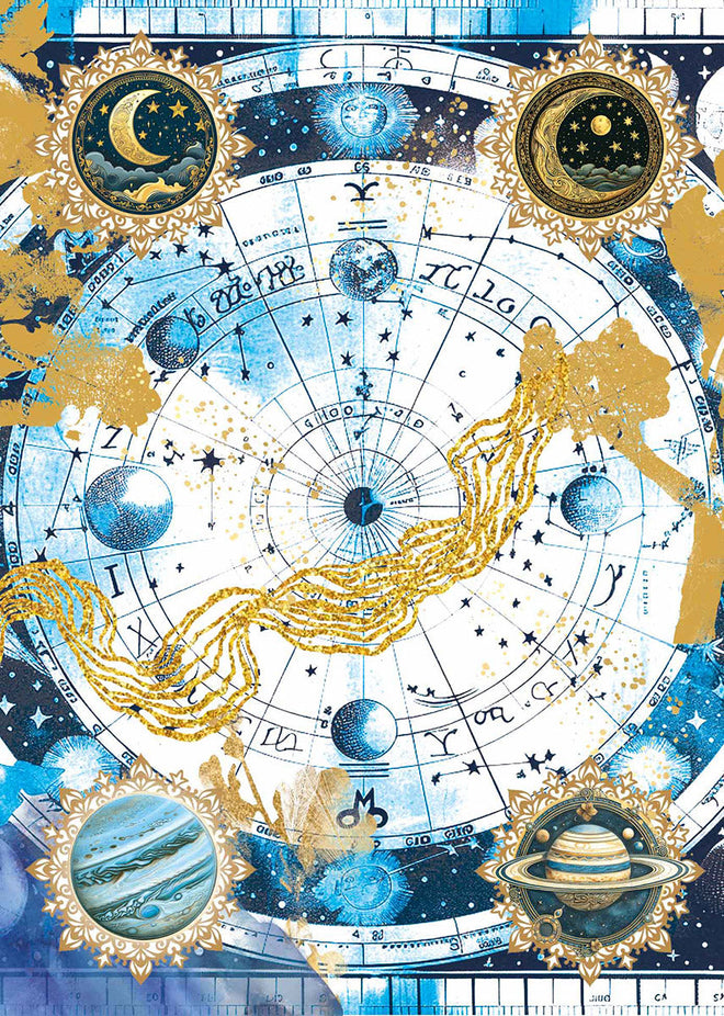 Vellum Celestial Paper Patterns A4 6/Pkg