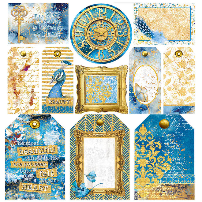 Ciao Bella Vellum Indigo Fussy Cut 6"x6" 6/Pkg