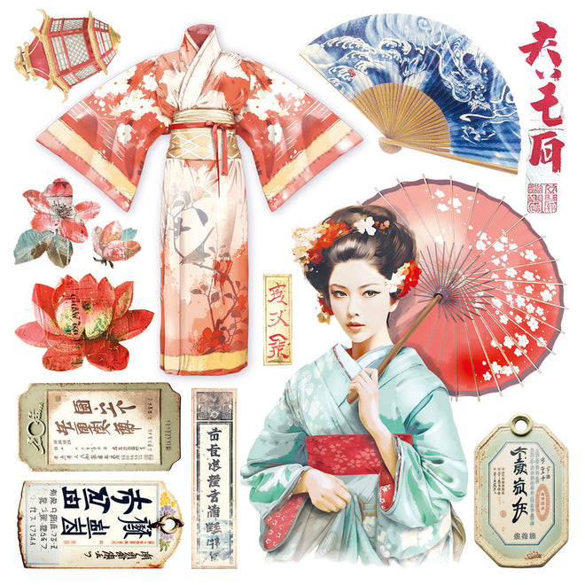 Vellum Land Of The Rising Sun Fussy Cut 6"x6" 6/Pkg