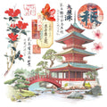 Vellum Land Of The Rising Sun Fussy Cut 6"x6" 6/Pkg