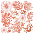 Vellum Coral Reef Fussy Cut 6"x6" 6/Pkg