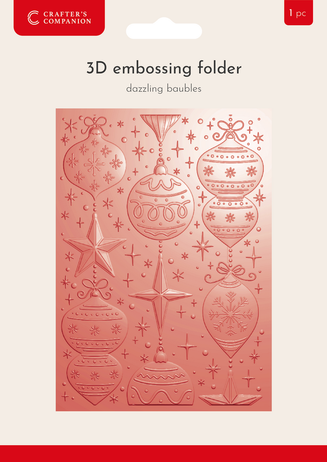 Crafter’s Companion 3D Embossing Folder 5”x7” - Dazzling Baubles