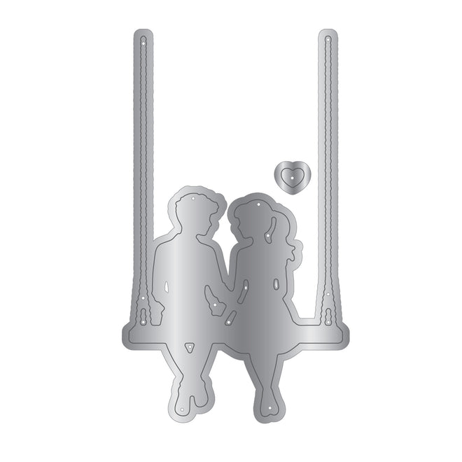 Crafters Companion Metal Die, Stamp & Stencil Set - Swing into Happiness