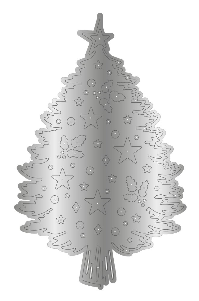 Crafter's Companion Retro Christmas Collection Metal Die Edge’able - Christmas Tree