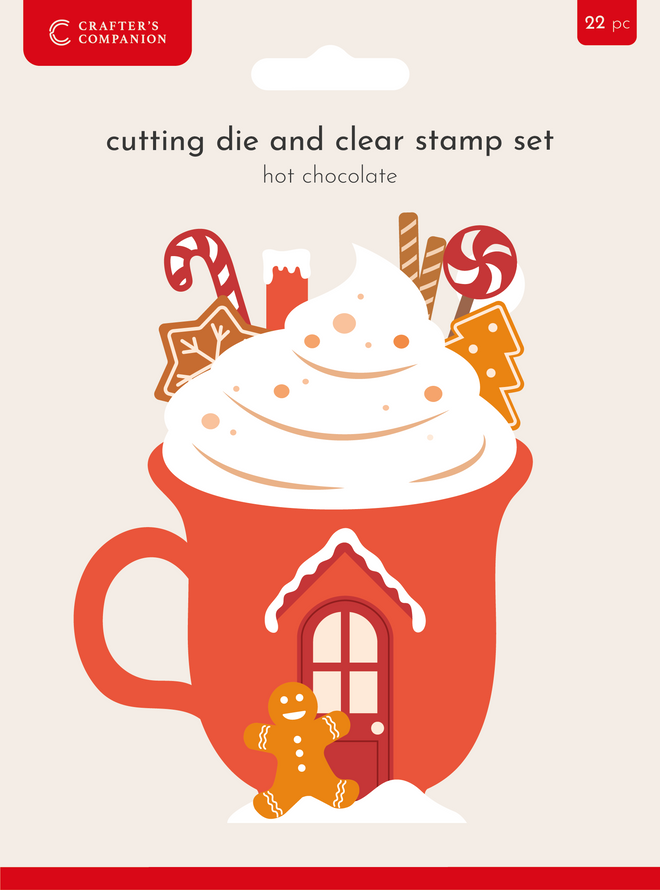 Crafters Companion Stamp & Die - Hot Chocolate