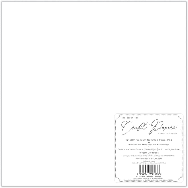 Craft Consortium - Ink Drops - Midnight - 12x12