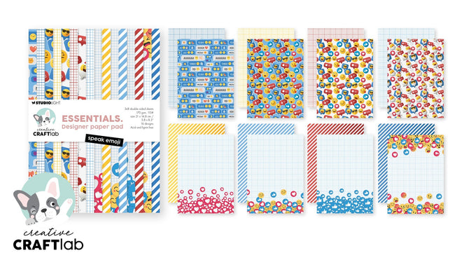 CCL Designer Paper Pad Speak Emoji Essentials 24 Sheets