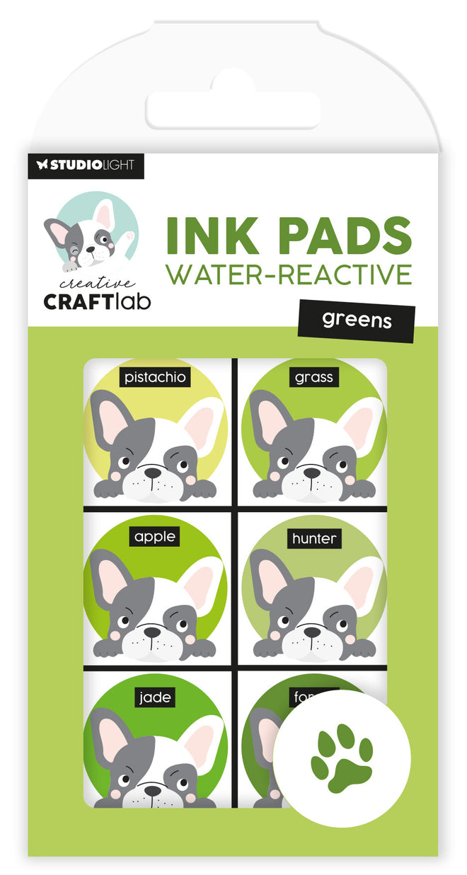 CCL Ink Pads Water-Reactive Greens Essentials 120x70x16mm 6 PC nr.22