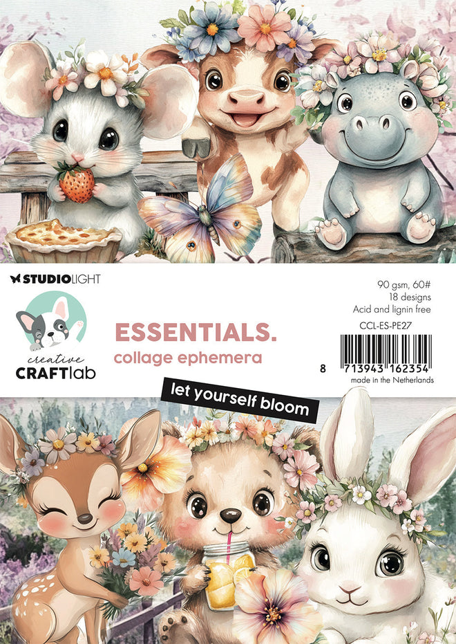 CCL Collage Ephemera Let Yourself Bloom Essentials 18 Pieces