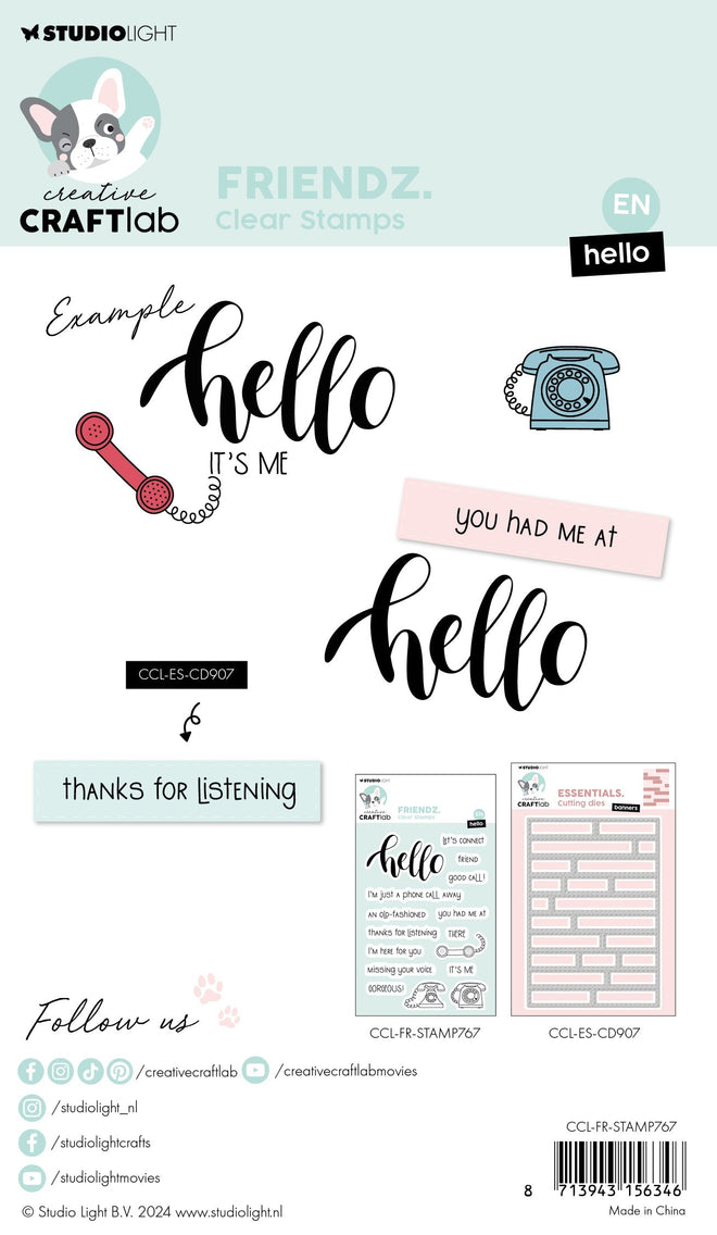 CCL Clear Stamp Hello Friendz 16 PC
