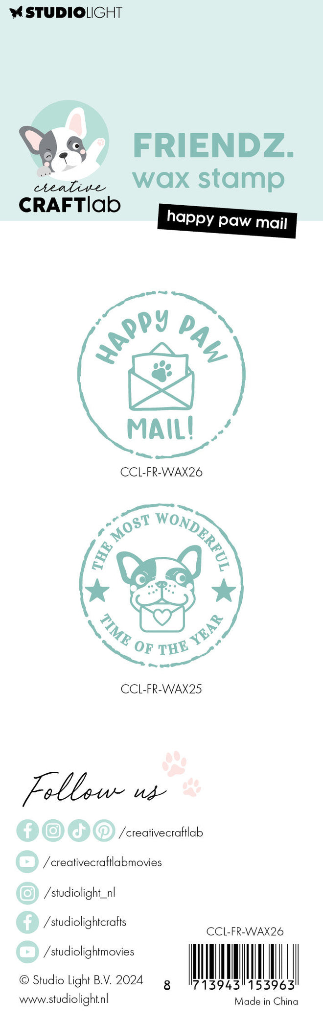 CCL Wax Stamp With Handle Happy Paw Mail Friendz 2 PC