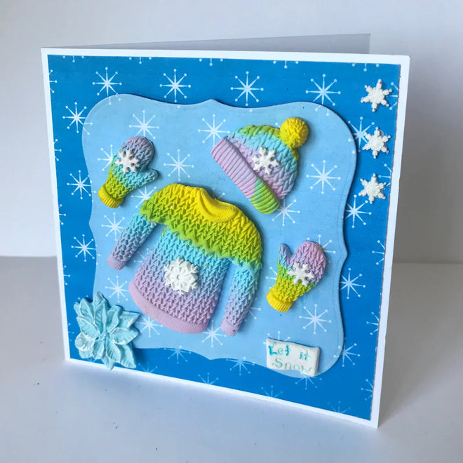 Knitted Sweater, Hat and Mittens Silicone Mould
