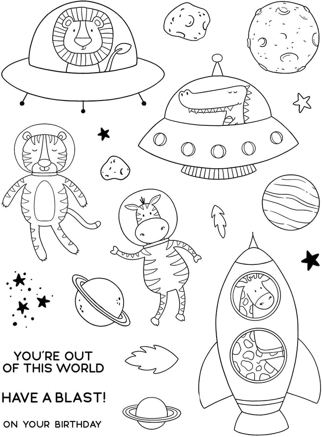 Creative Expressions Jane's Doodles Have A Blast 6 in x 8 in Clear Stamp Set
