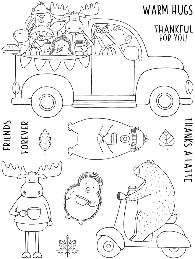 Creative Expressions Jane's Doodles Warm Hugs 6 in x 8 in Clear Stamp Set