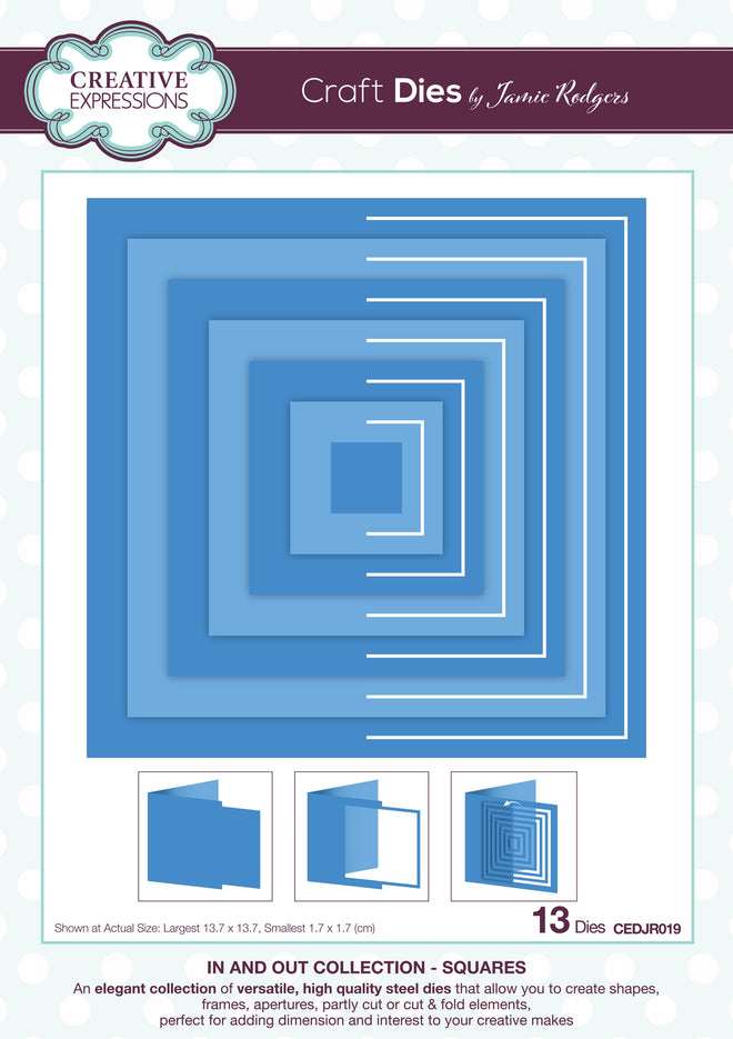 Creative Expressions Jamie Rodgers In and Out Collection Squares Craft Die