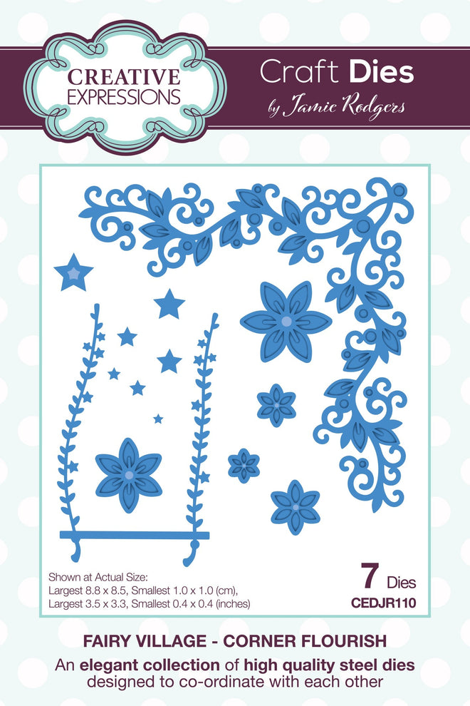 Creative Expressions Jamie Rodgers Fairy Village Corner Flourish Craft Die