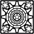 Creative Expressions Steampunk Stars 6x6 Stencil