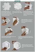 CrafTreat 3D Fold Shapes - Frames White - Hexagon 6pcs