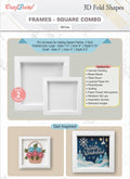 CrafTreat 3D Fold Shapes - Frames White - Square Combo 4pcs