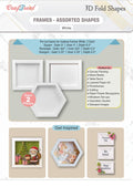 CrafTreat 3D Fold Shapes - Frames White - Assorted Shapes 6pcs