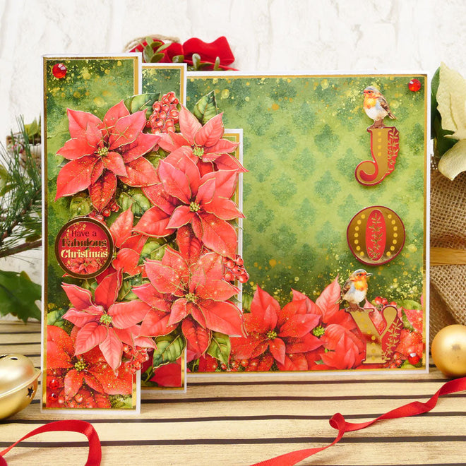 Sparkling Poinsettias Luxury Topper Set