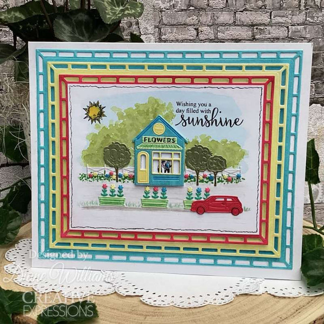 Creative Expressions Sue Wilson Village Scenes 4 in x 6 in Stamp Set