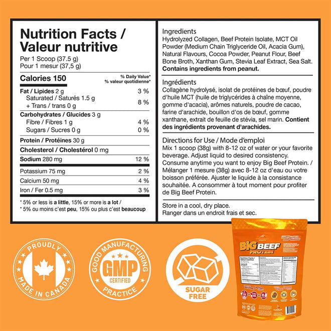 Confident Sports BIG BEEF PROTEIN, 2lb