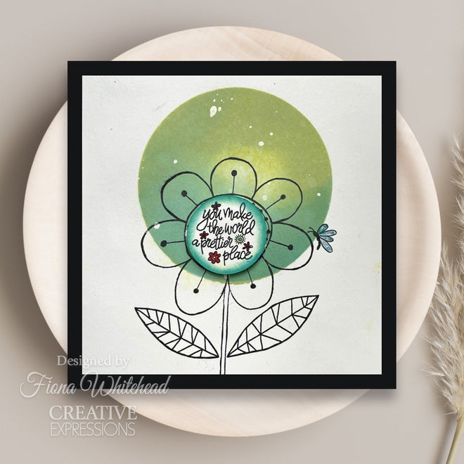 Woodware Clear Singles Petal Doodles Pretty Place 4 in x 6 in Stamp Set