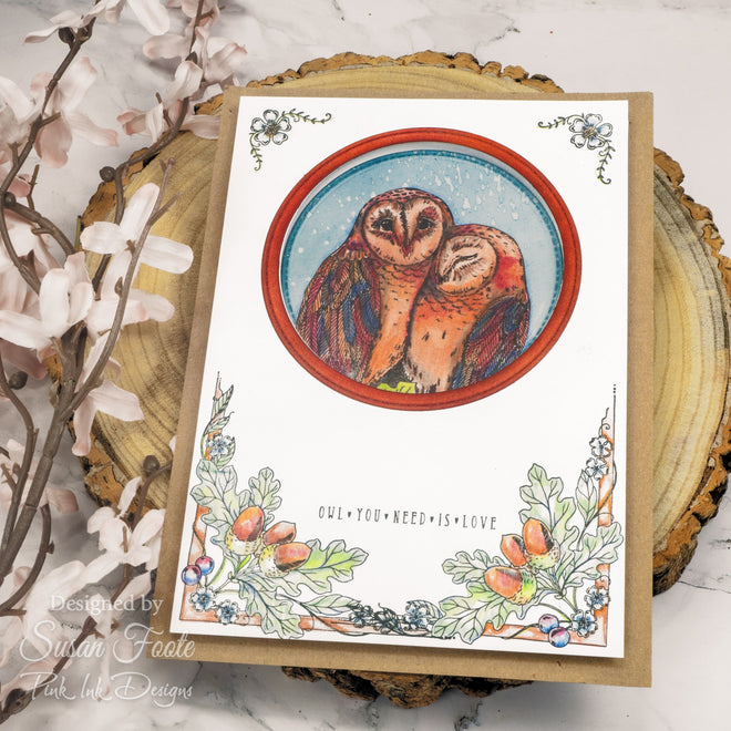 Pink Ink Designs An Owl In The Hand 6 in x 8 in Clear Stamp Set