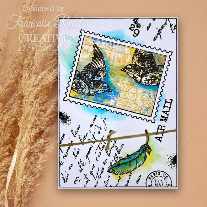 Woodware Clear Singles Flying Birds 4 in x 6 in Stamp Set
