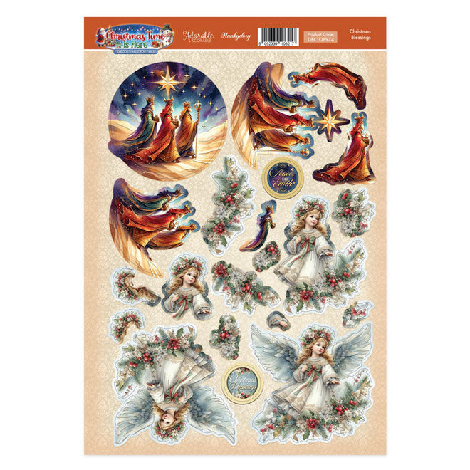 Christmas Blessings Decoupage Topper Sheet