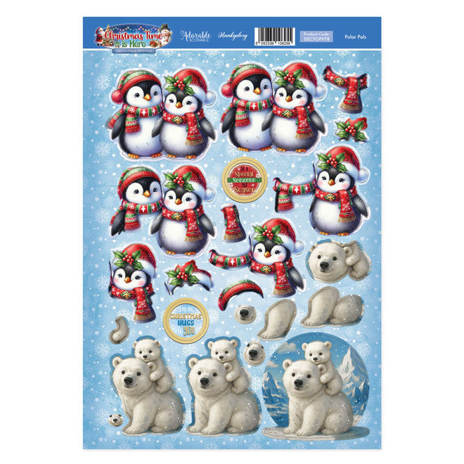 Polar Bears Decoupage Topper Sheet