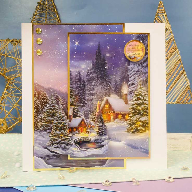 Snowy Village Decoupage Topper Sheet