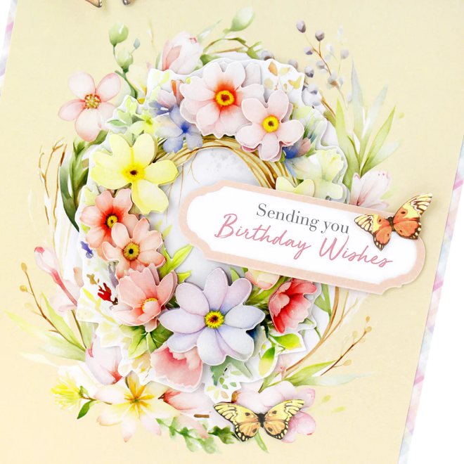 Die Cut Decoupage – Floral Basket & Wreath (pack of 3)