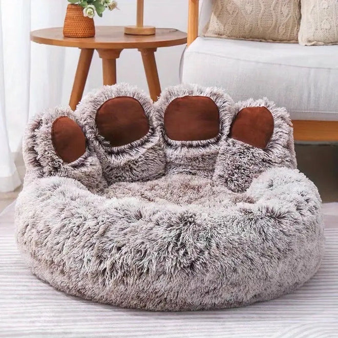 Bear Paw Hand Plush Pet Bed – Luxury Cozy Bed for Pets