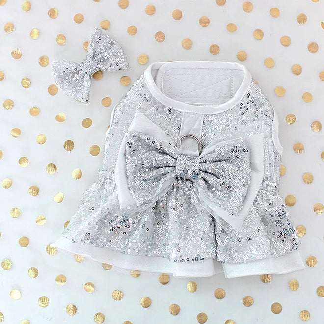 Midnight Countdown Dog Harness Set | Party Harness with Bow
