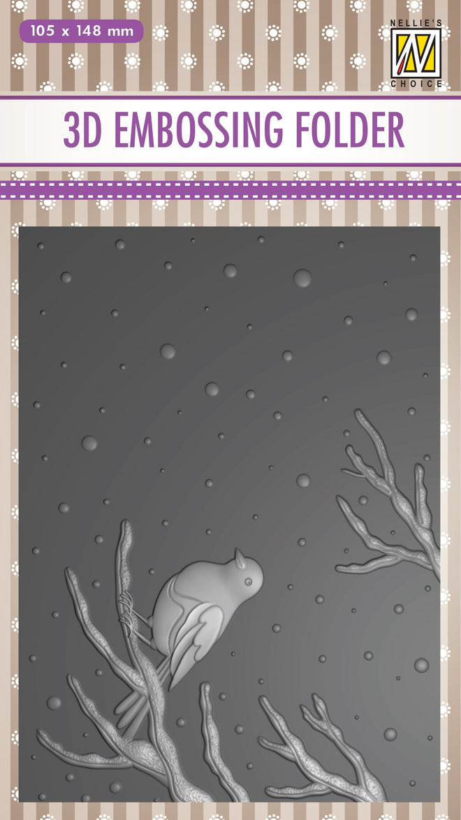 3D Embossing Folder - Bird on Branch